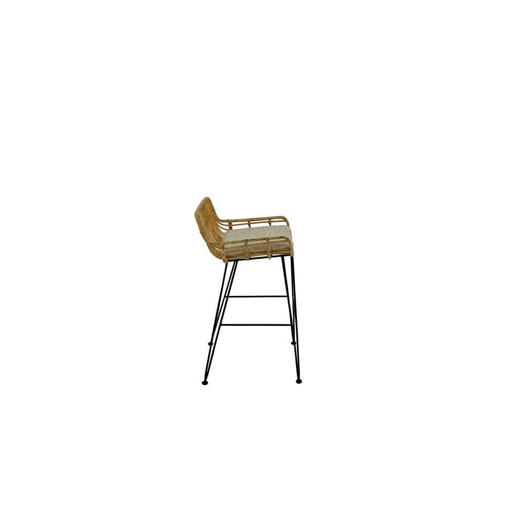 Chaise de bar Prisma en rotin et métal 45x55x85 cm