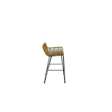 Chaise de bar Prisma en rotin et métal 45x55x85 cm