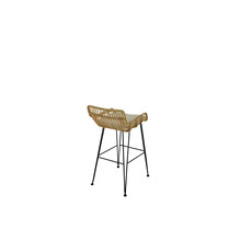 Chaise de bar Prisma en rotin et métal 45x55x85 cm