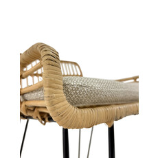 Chaise de bar Prisma en rotin et métal 45x55x85 cm
