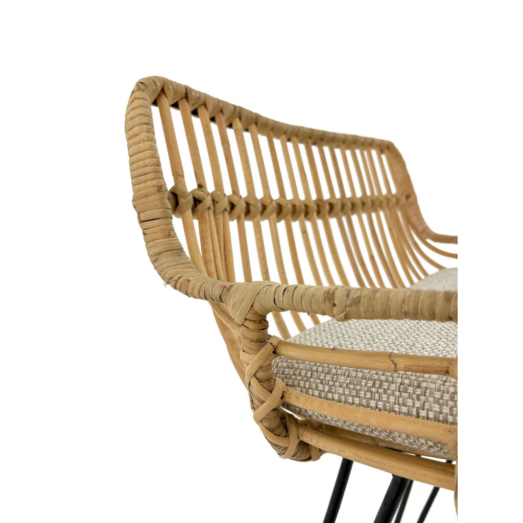 Chaise de bar Prisma en rotin et métal 45x55x85 cm