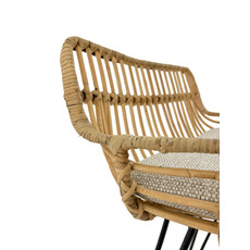 Chaise de bar Prisma en rotin et métal 45x55x85 cm