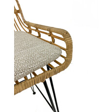 Chaise de bar Prisma en rotin et métal 45x55x85 cm