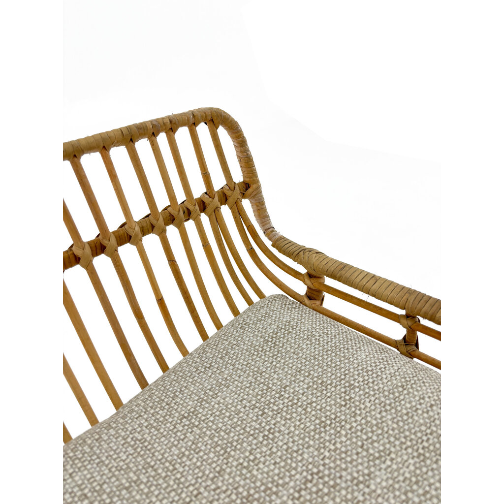 Chaise de bar Prisma en rotin et métal 45x55x85 cm