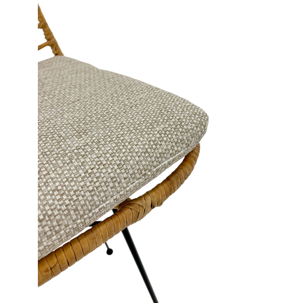 Chaise de bar Peony en rotin et métal