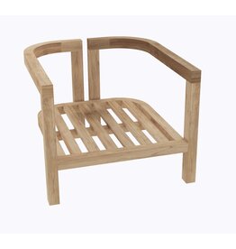 Fauteuil Moira en Teck Premium + coussins 20 cm