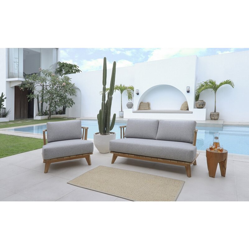 Sofa Rooji 2 places  en Teck Premium + Coussins