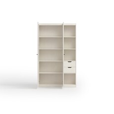 Bibliothèque 2 porte vitrée 2 tiroir Blanc