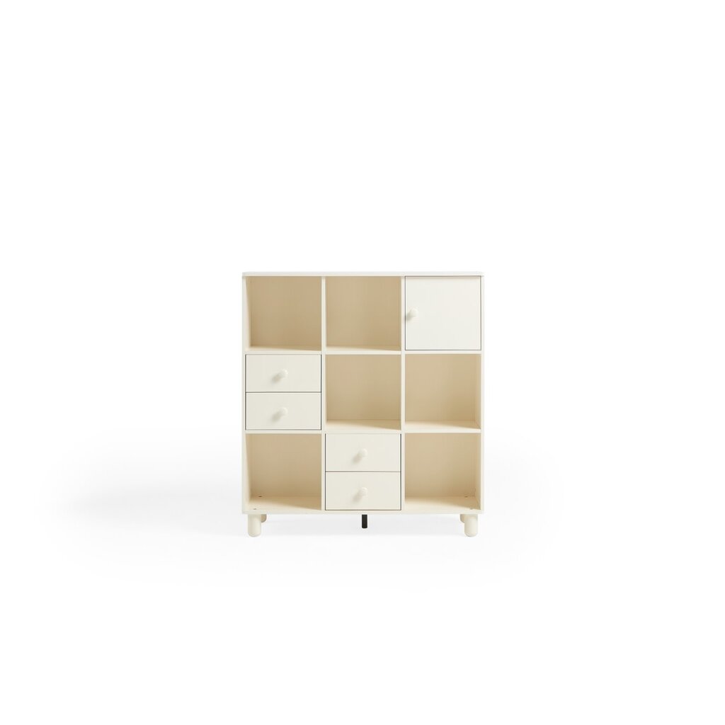 Mini bibliothèque x9 4 tiroirs 1 porte Blanc