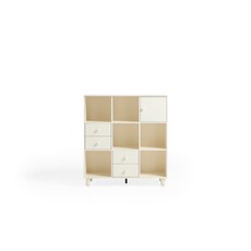 Mini bibliothèque x9 4 tiroirs 1 porte Blanc