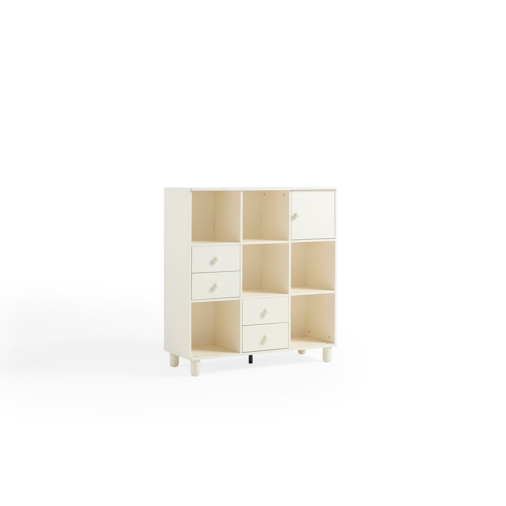 Mini bibliothèque x9 4 tiroirs 1 porte Blanc