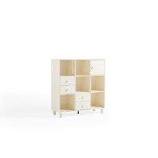 Mini bibliothèque x9 4 tiroirs 1 porte Blanc