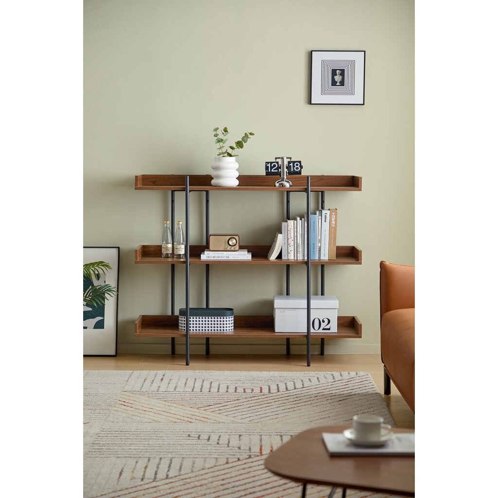 Étagère métallique noir + noisette 120x35x95 cm