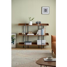 Étagère métallique noir + noisette 120x35x95 cm
