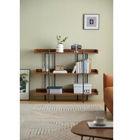 Étagère métallique noir + noisette 120x35x95 cm