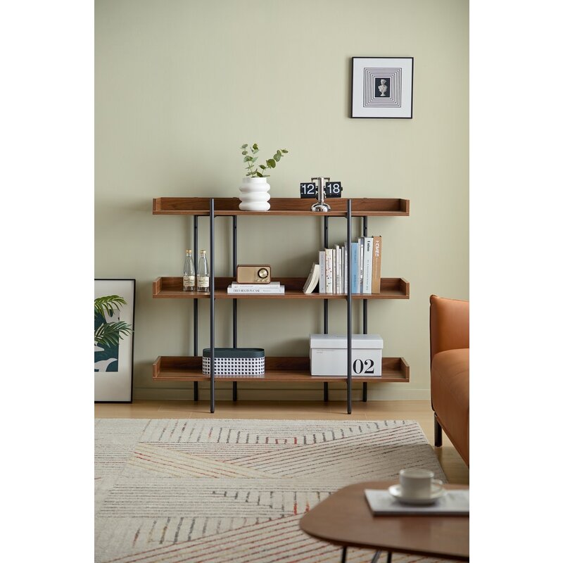 Étagère métallique noir + noisette 120x35x95 cm