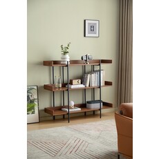 Étagère métallique noir + noisette 120x35x95 cm