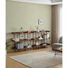 Étagère métallique noir + noisette 120x35x95 cm