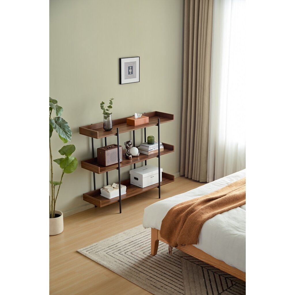 Étagère métallique noir + noisette 120x35x95 cm