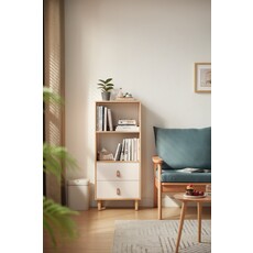 Étagère 2 tiroirs lanières 120 cm