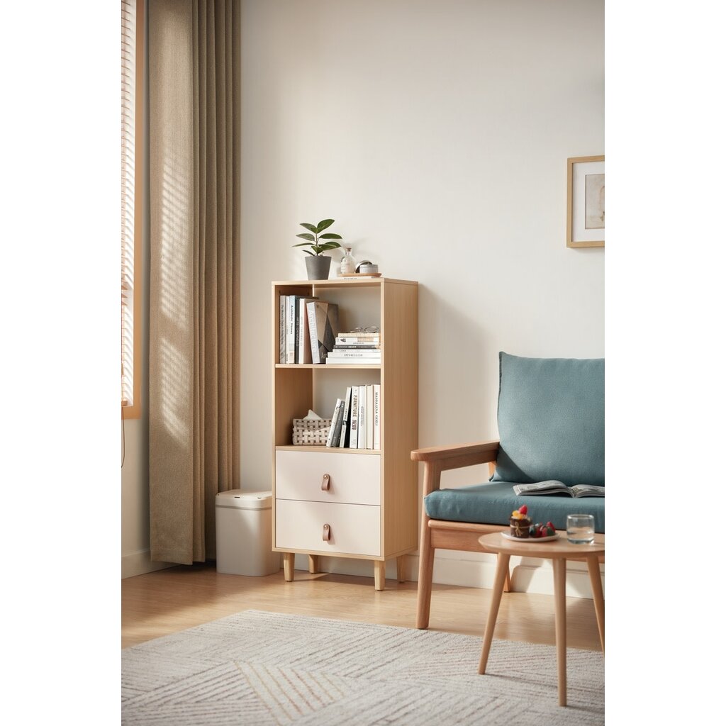 Étagère 2 tiroirs lanières 120 cm