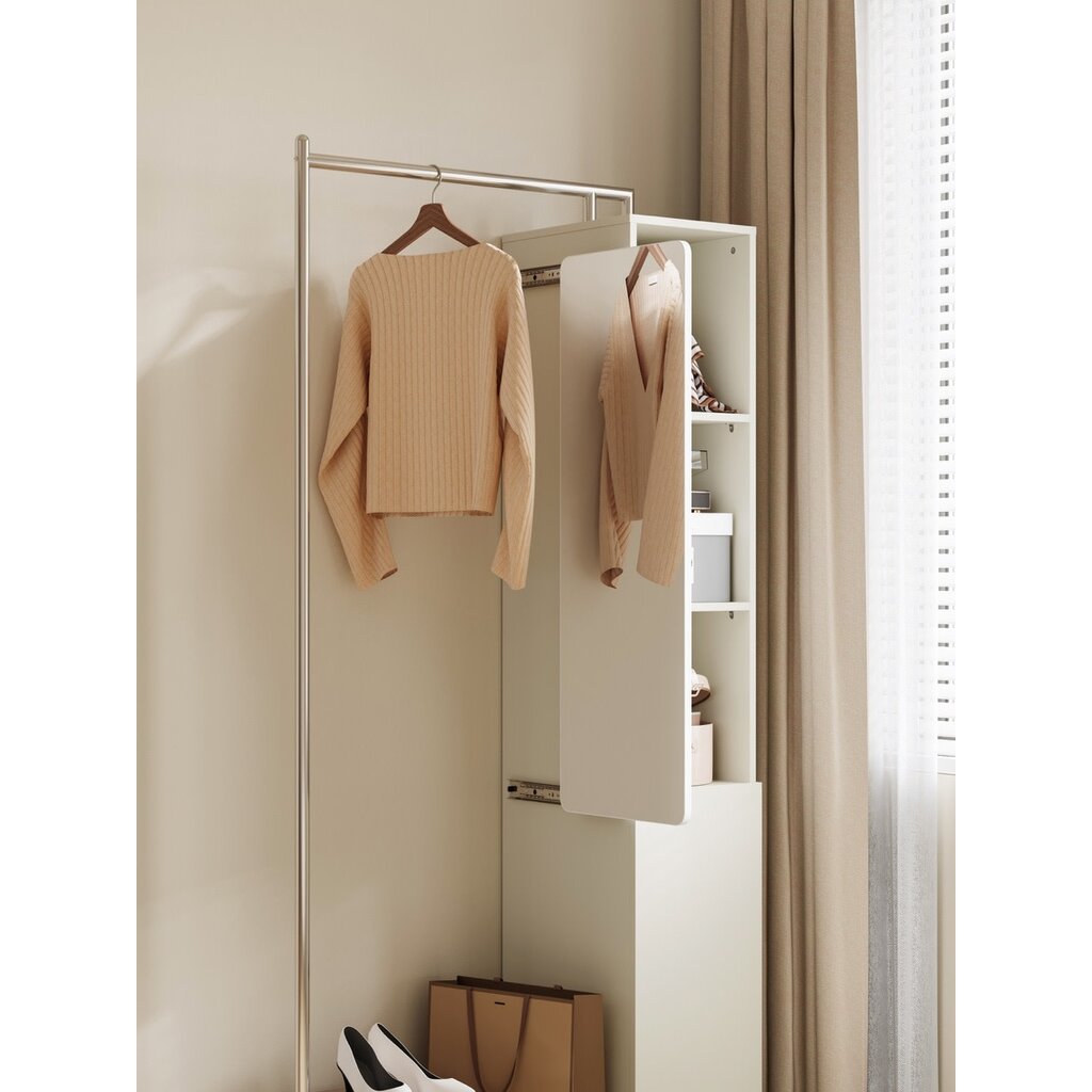 Porte vêtement avec miroir intégré 90x40x186 cm