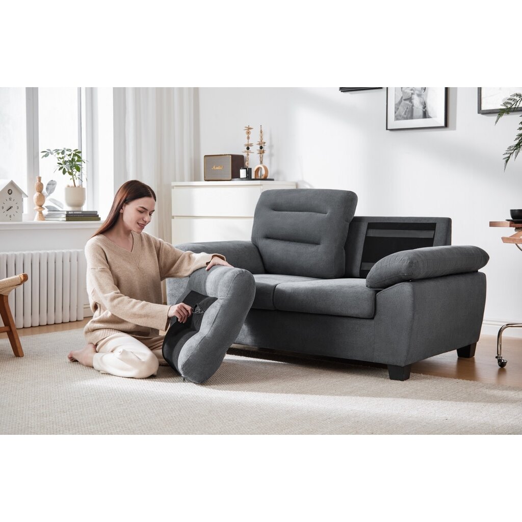 Sofa 2 Places 150x85x85 cm Gris
