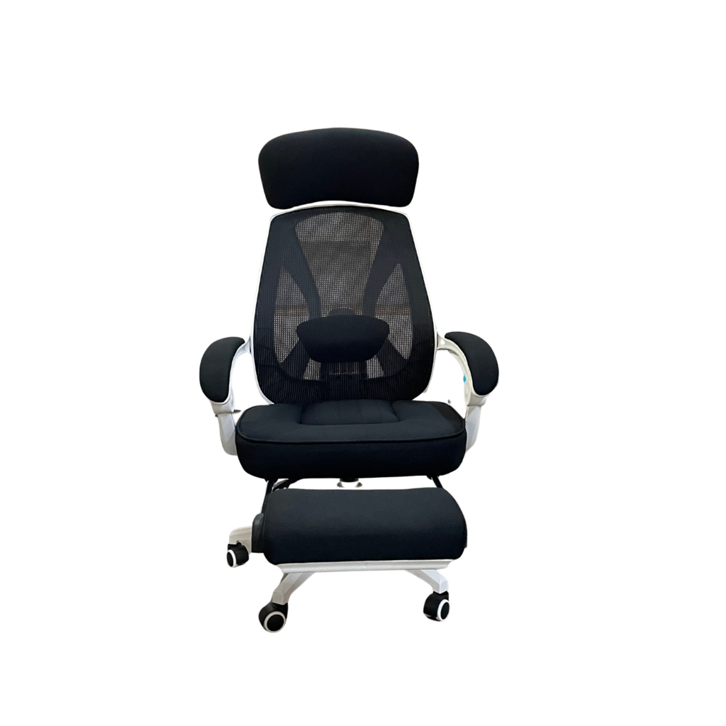 Fauteuil de bureau avec repose pieds Noir