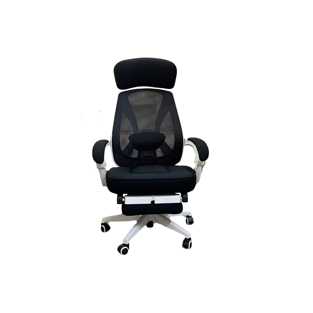 Fauteuil de bureau avec repose pieds Noir