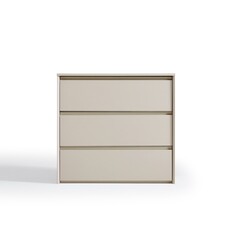 Commode 3 tiroirs (TV1E-A) Gris clair