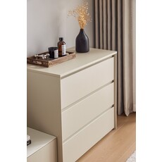 Commode 3 tiroirs (TV1E-A) Gris clair