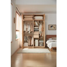 Armoire 5 portes 2 tiroirs 160 cm Bois