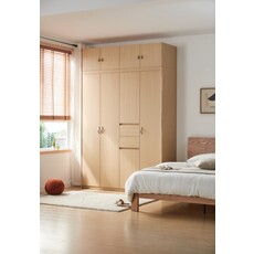 Armoire 5 portes 2 tiroirs 160 cm Bois