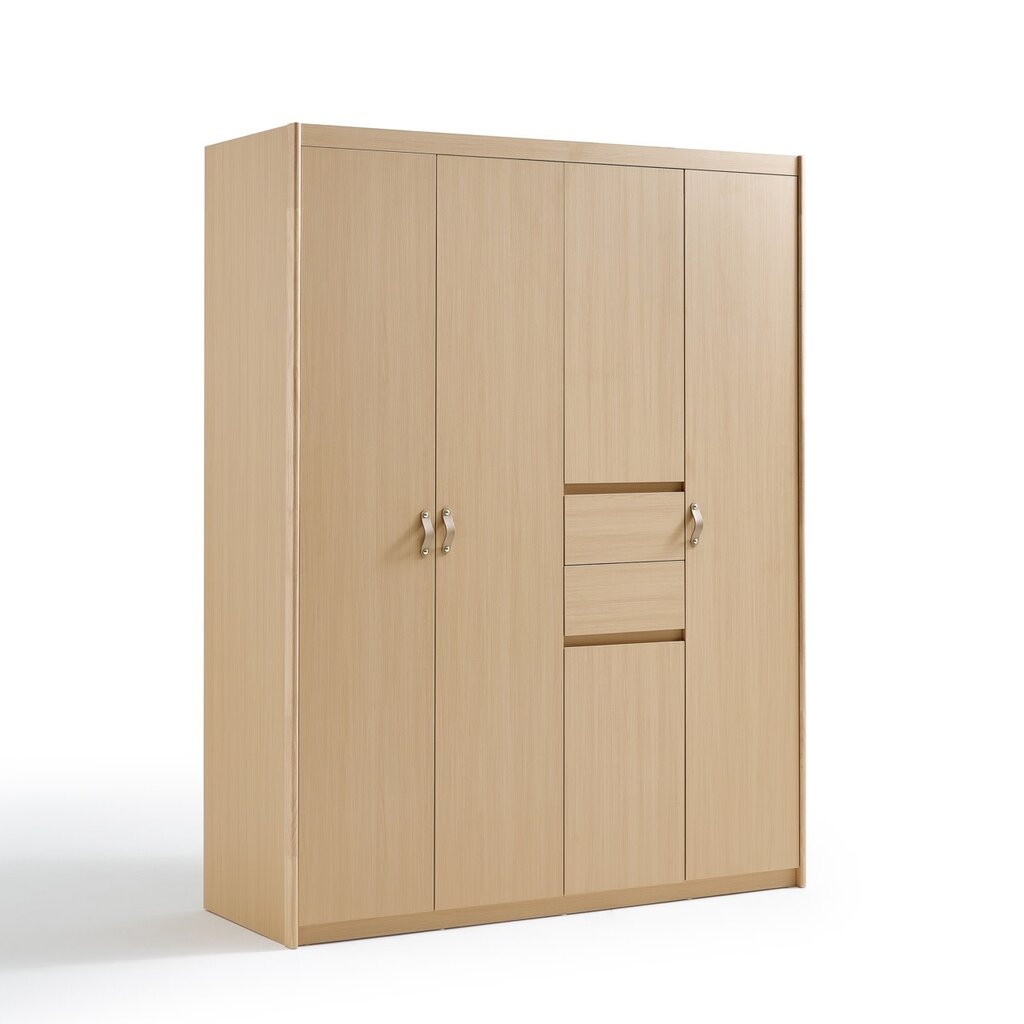 Armoire 5 portes 2 tiroirs 160 cm Bois
