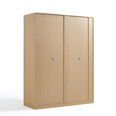 Armoire 5 portes 2 tiroirs 160 cm Bois
