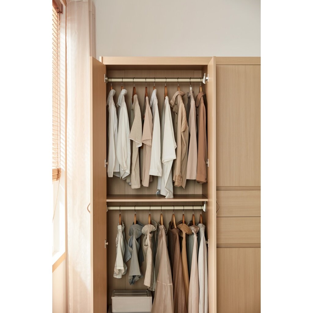 Armoire 5 portes 2 tiroirs 160 cm Bois