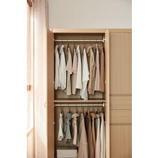 Armoire 5 portes 2 tiroirs 160 cm Bois