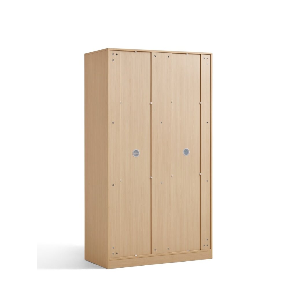 Armoire penderie 2 portes coulissantes 100 cm Bois et Blanc