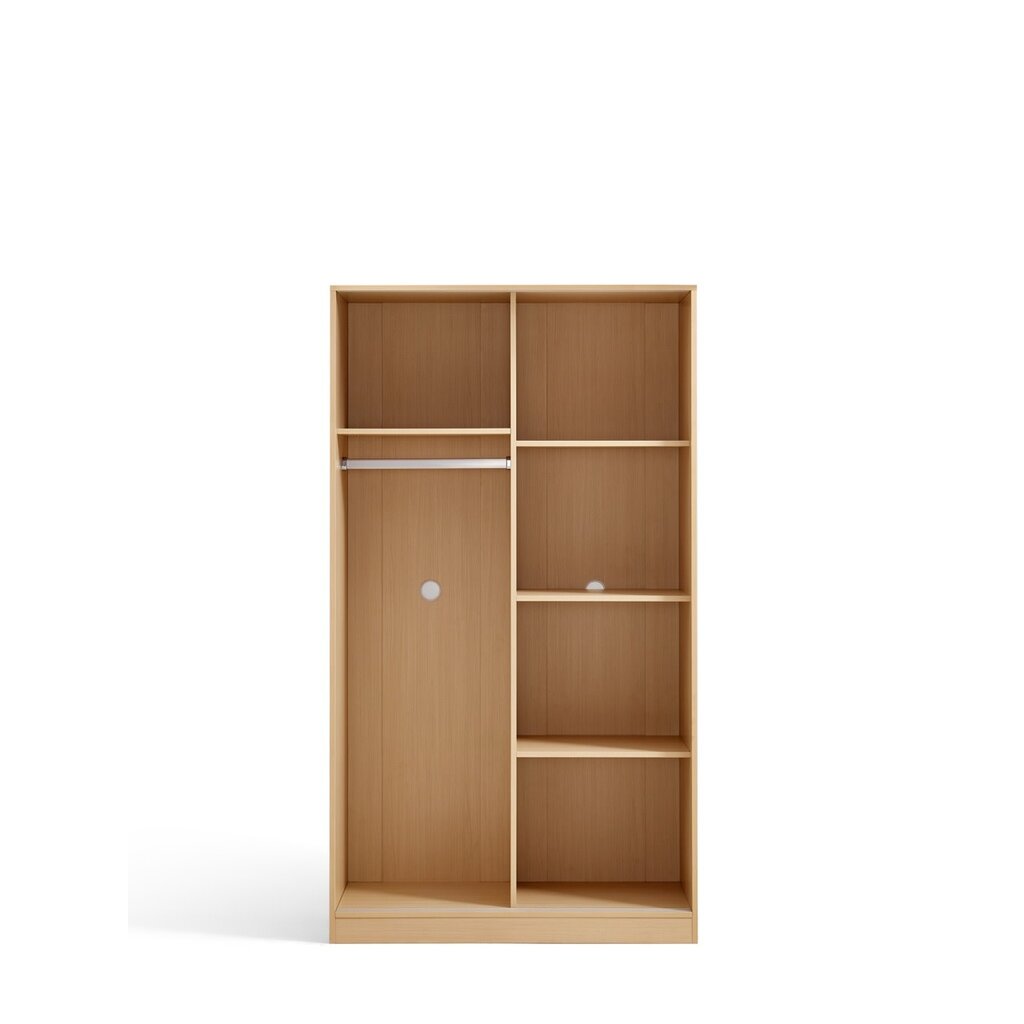 Armoire penderie 2 portes coulissantes 100 cm Bois et Blanc