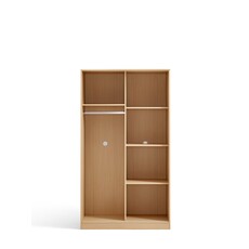 Armoire penderie 2 portes coulissantes 100 cm Bois et Blanc