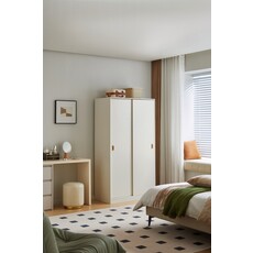 Armoire penderie 2 portes coulissantes 100 cm Blanc