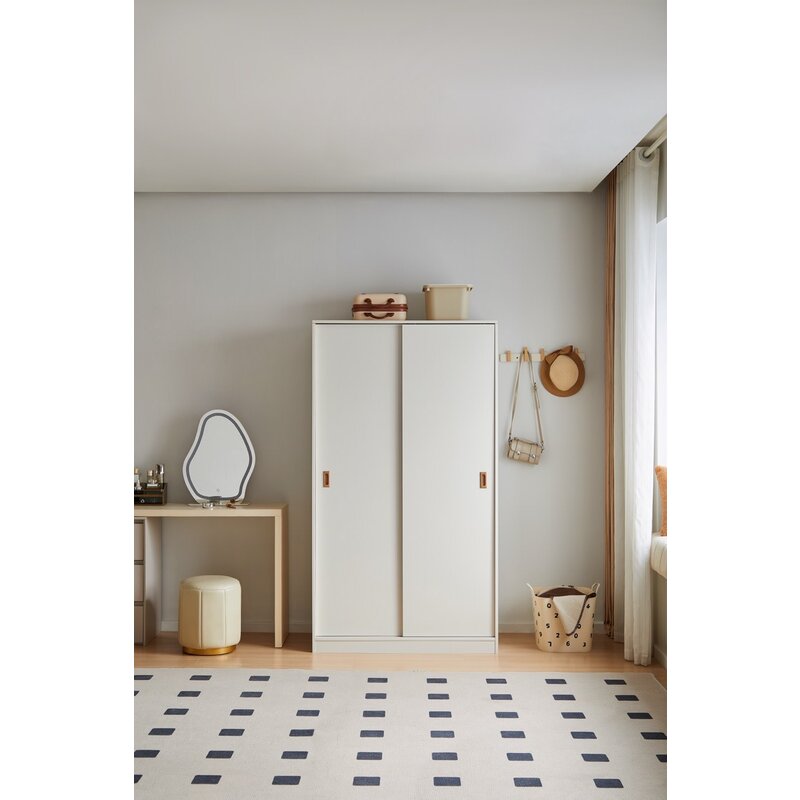 Armoire penderie 2 portes coulissantes 100 cm Blanc