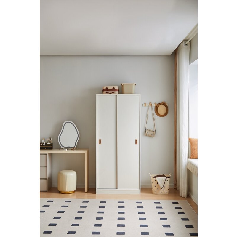 Armoire penderie 2 portes coulissantes 80 cm Blanc