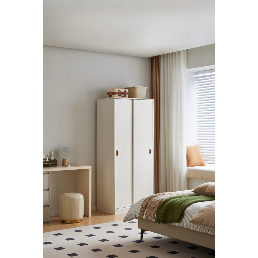 Armoire penderie 2 portes coulissantes 80 cm Blanc