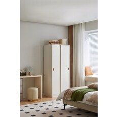Armoire penderie 2 portes coulissantes 80 cm Blanc