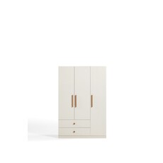 Armoire penderie 3 portes 2 tiroirs 120 cm Blanc