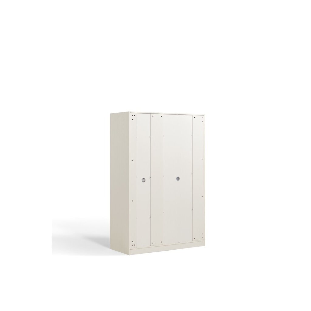 Armoire penderie 3 portes 2 tiroirs 120 cm Blanc