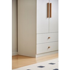 Armoire penderie 3 portes 2 tiroirs 120 cm Blanc