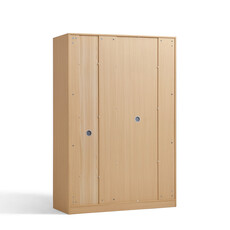 Armoire penderie 3 portes 2 tiroirs 120 cm Bois et blanc