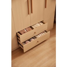 Armoire penderie 3 portes 2 tiroirs 120 cm Bois